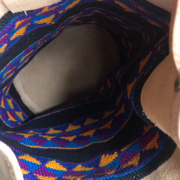 Leather Crosstitch drawstring bucklet bag backpack - Picture 7 of 8